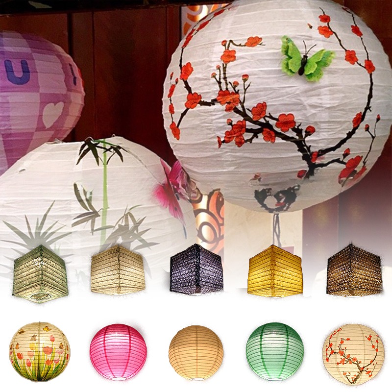 Japanese Lantern Paper - Японские бумажные фонарики с цветочным принтом,