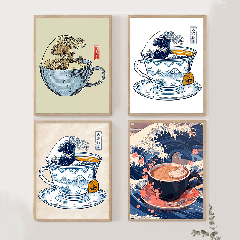 Japanese Lifestyle Shop - Картина на холсте кофейная в японском
